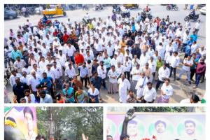 వైఎస్ రాజశేఖరరెడ్డి విగ్రహానికి పూలమాల వేసి నివాళులర్పించిన పిన్నెల్లి రమా